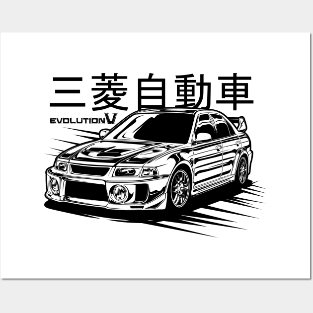 Lancer Evolution V Wall Art by idrdesign